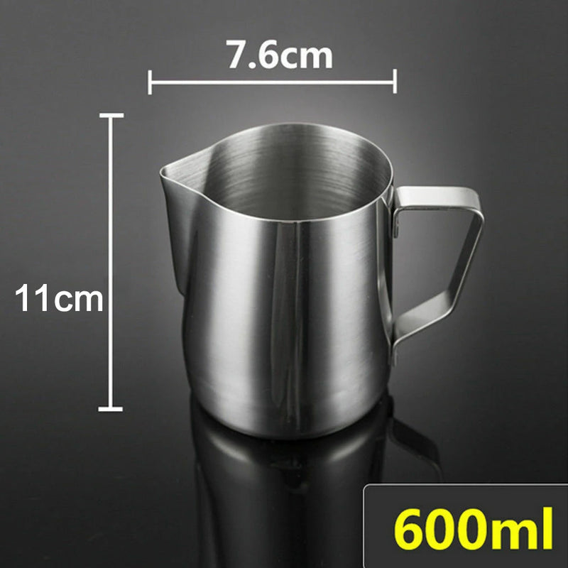Jarra de Leite Profissional em Aço Inox | 100ml, 350ml ou 600ml – Perfeita para Latte Art e Espuma Cremosa