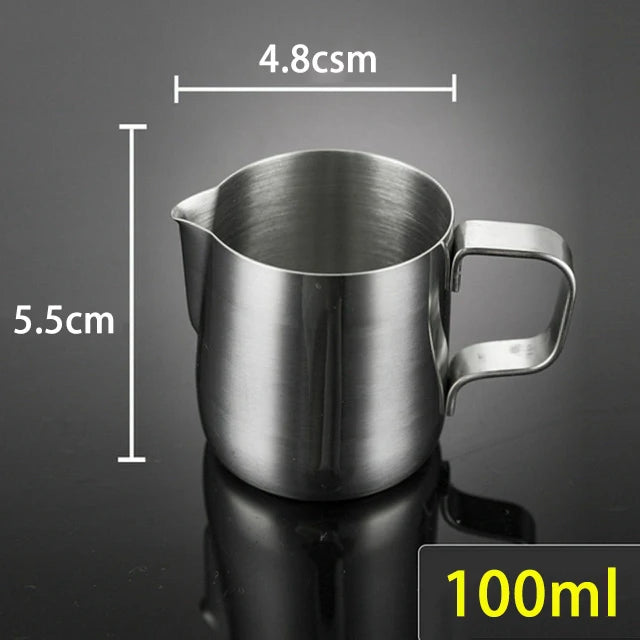 Jarra de Leite Profissional em Aço Inox | 100ml, 350ml ou 600ml – Perfeita para Latte Art e Espuma Cremosa