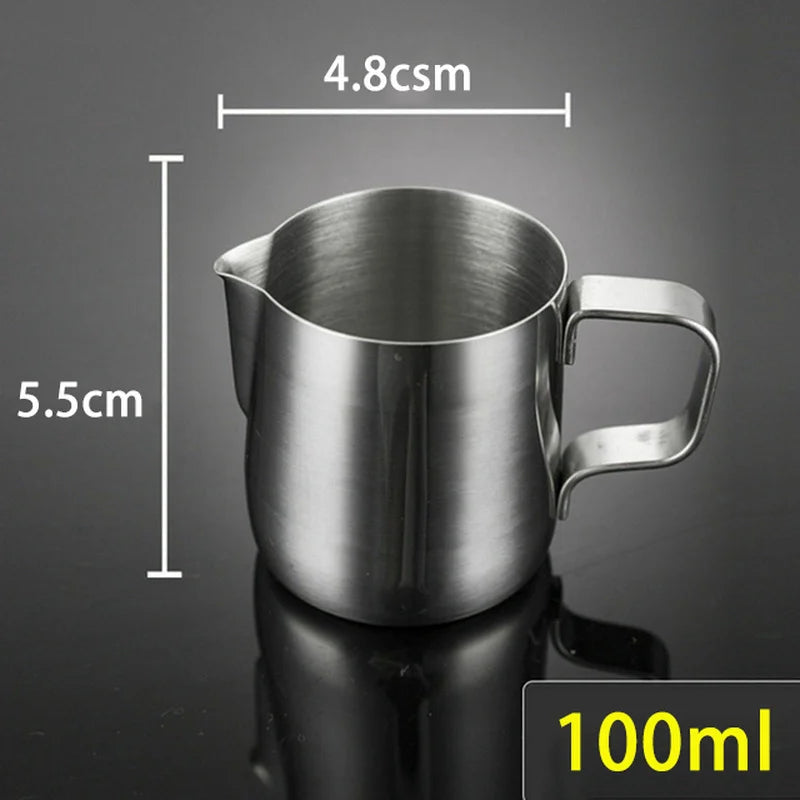 Jarra de Leite Profissional em Aço Inox | 100ml, 350ml ou 600ml – Perfeita para Latte Art e Espuma Cremosa