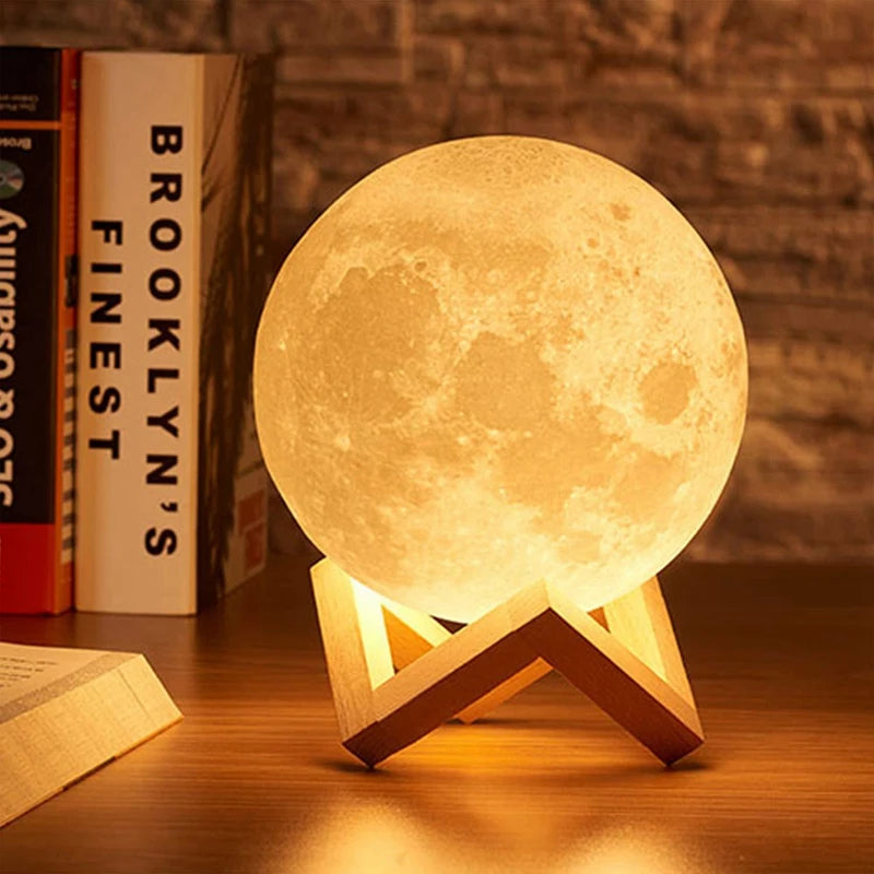 Luminária Lua 3D Galaxy – Luz Noturna LED Decorativa e Presente Incrível