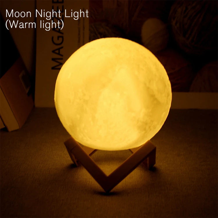 Luminária Lua 3D Galaxy – Luz Noturna LED Decorativa e Presente Incrível