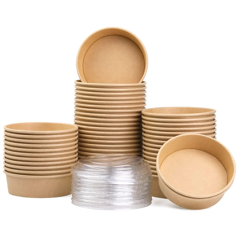Kit 25 Potes Kraft com Tampa – Descartáveis, Resistentes e Ecológicos