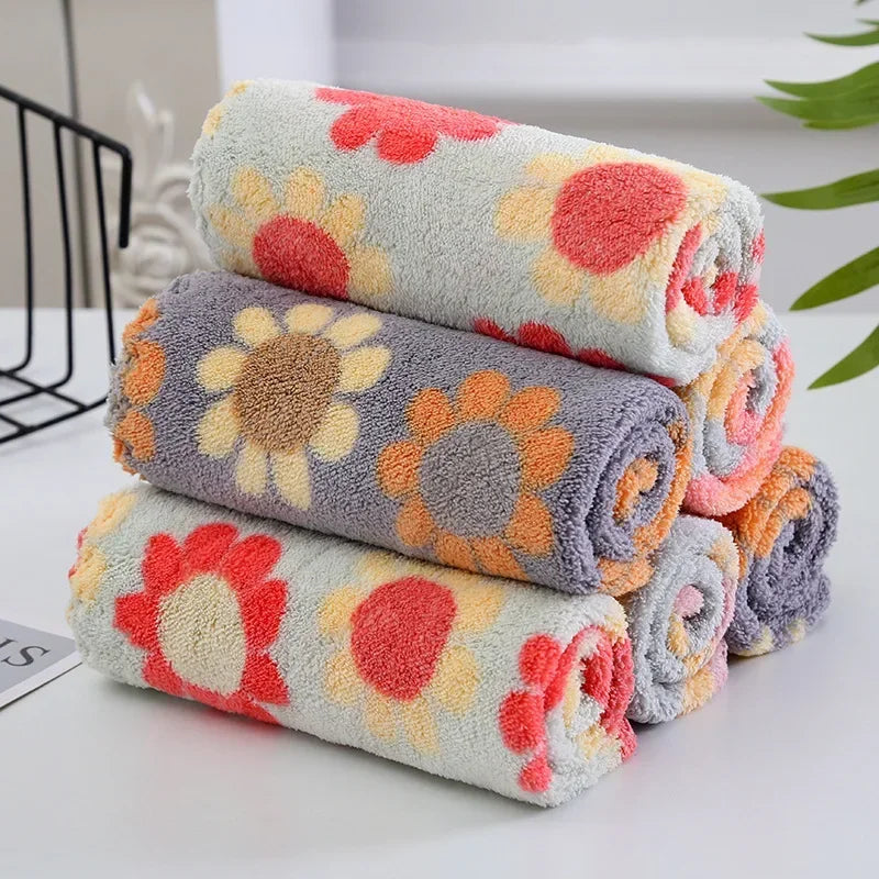 Pano SuperAbsorvente Sunflower – Kit com 4 Panos de Limpeza Coral Fleece