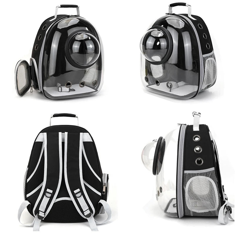 Bolsa de transporte para gatos e animais de estimação, mochilas para animais de estimação, respirável, portátil, transparente, bolsa de transporte para filhotes e cães, cápsula espacial