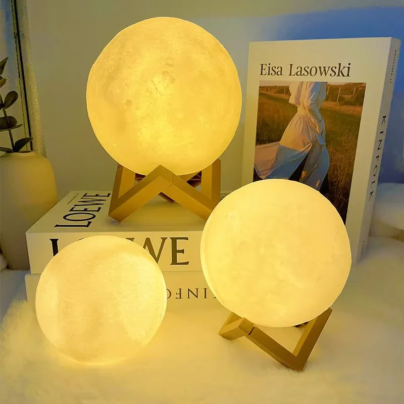 Luminária Lua 3D Galaxy – Luz Noturna LED Decorativa e Presente Incrível