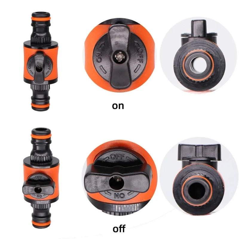 Válvula de Fechamento Rápido 16mm para Mangueira – Conector Resistente para Jardim, Irrigação e Lavagem