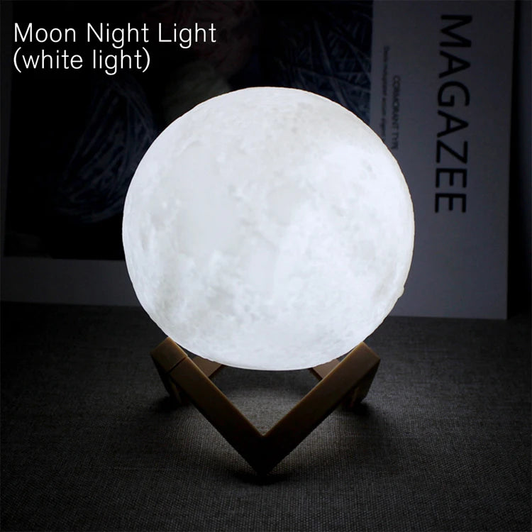 Luminária Lua 3D Galaxy – Luz Noturna LED Decorativa e Presente Incrível