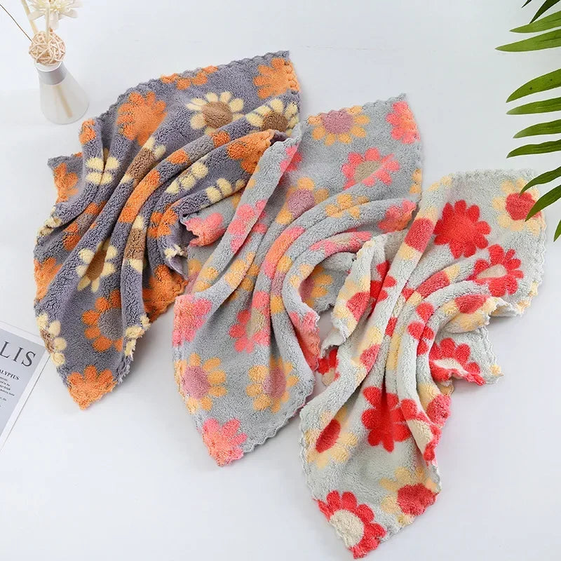 Pano SuperAbsorvente Sunflower – Kit com 4 Panos de Limpeza Coral Fleece