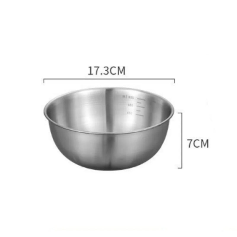 Kit 3 Tigelas de Inox Premium com Medidor – Ideal para Misturar, Armazenar e Cozinhar com Precisão