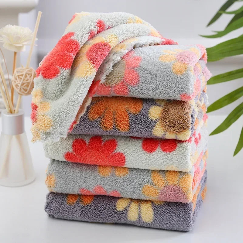 Pano SuperAbsorvente Sunflower – Kit com 4 Panos de Limpeza Coral Fleece