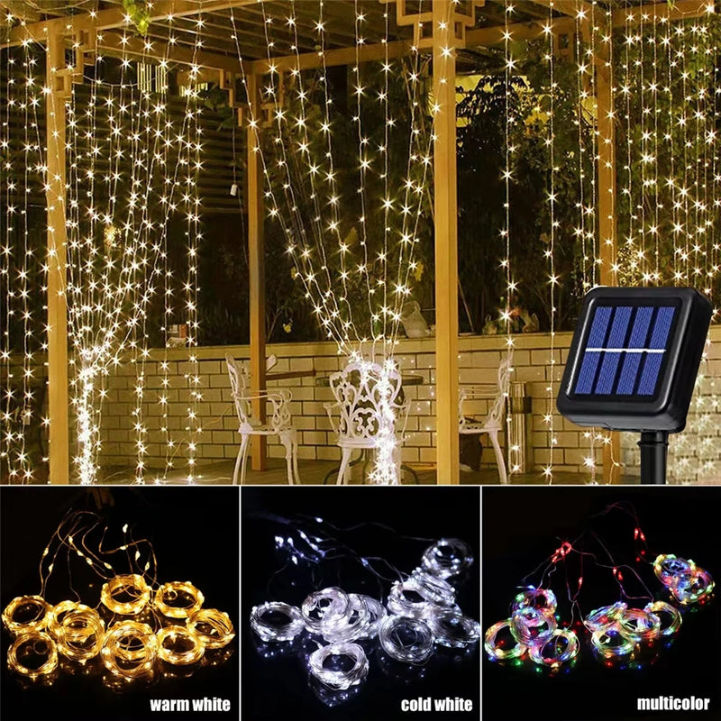 Cortina de Luzes LED Solar – Iluminação Mágica e Sustentável Para Deixar Qualquer Ambiente Inesquecível!