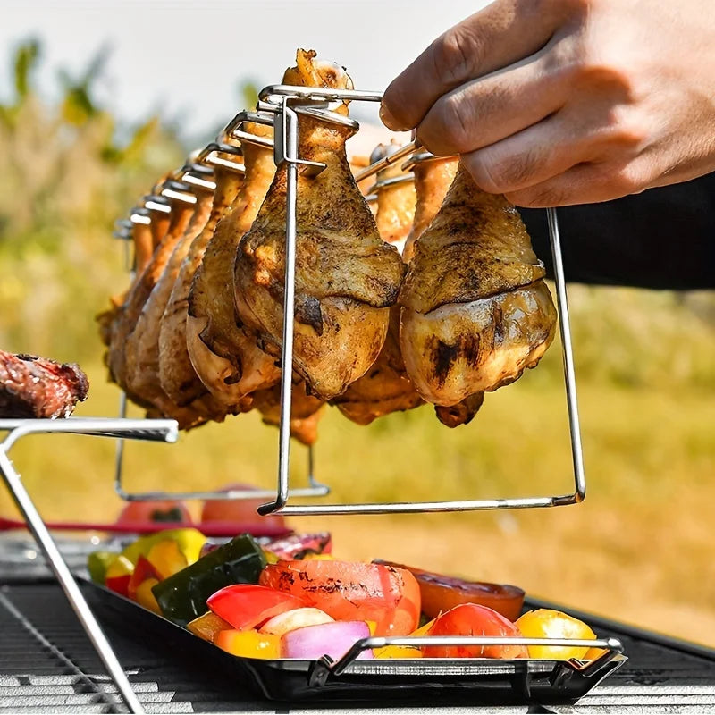 🍗 Grelha de Aço Inox para Frango – Asa, Coxa e Churrasco Perfeito!