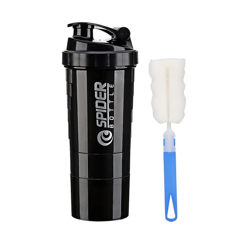Garrafa De Proteína De 3 Camadas Shaker Powder Shake Cup